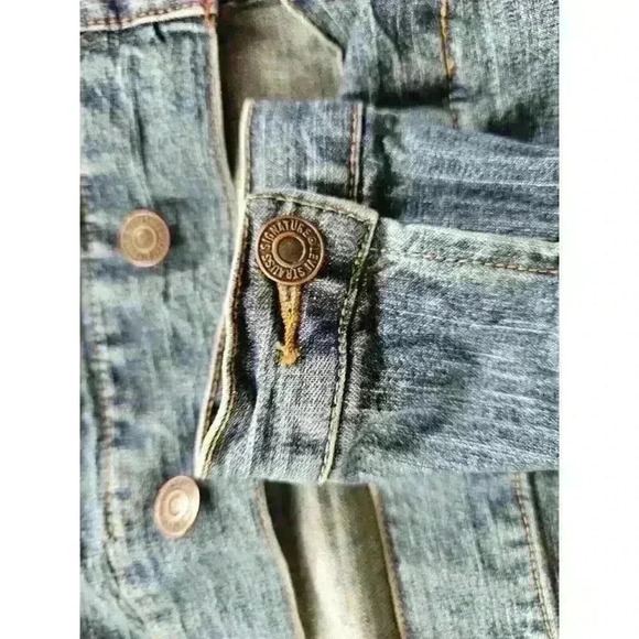 Levi Strauss Signature Sz S Trucker Jean Jacket Womens Blue Denim - Picture 9 of 9